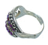 Silver Southwest Magenta Turquoise Ring Size 6-3/4 YX89911